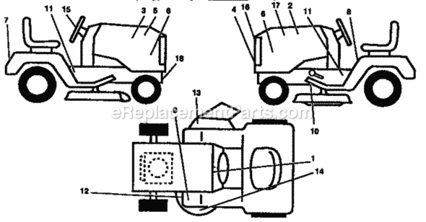 Page H Diagram and Parts List for  Craftsman Lawn Tractor