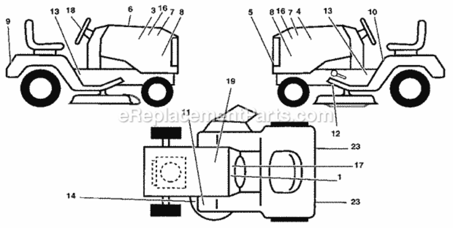 Page A Diagram and Parts List for  Craftsman Lawn Tractor
