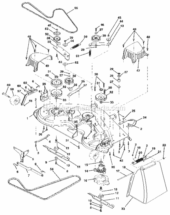 Page J Diagram and Parts List for  Craftsman Lawn Tractor