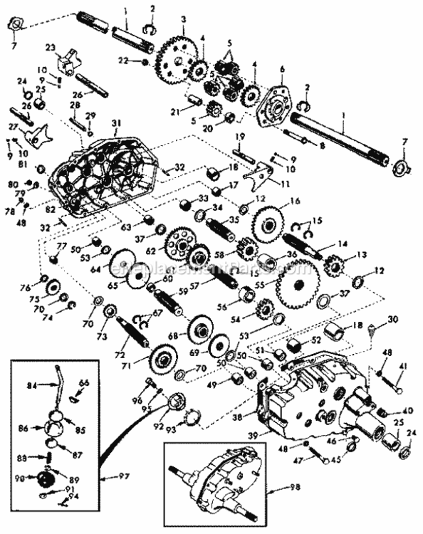 Page K Diagram and Parts List for  Craftsman Lawn Tractor