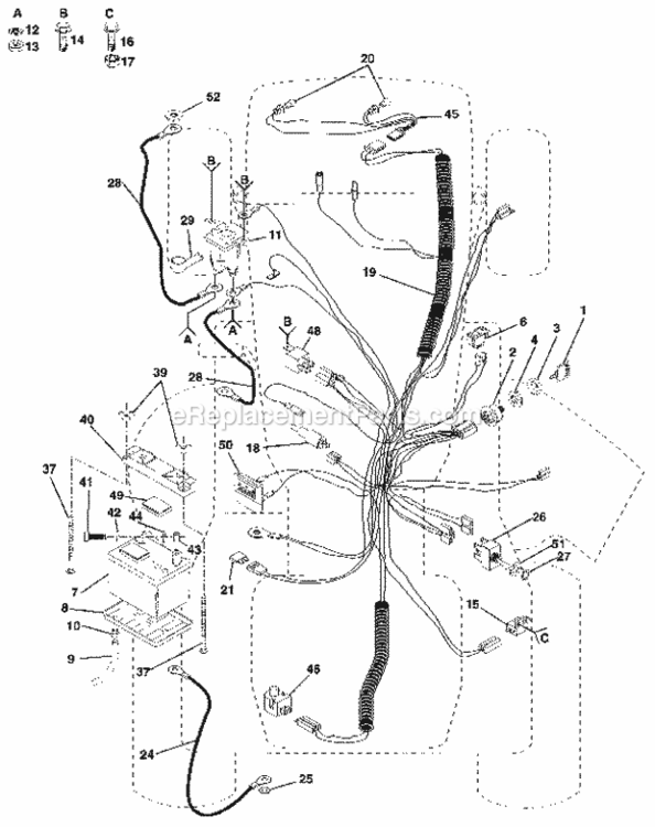 Page C Diagram and Parts List for  Craftsman Lawn Tractor