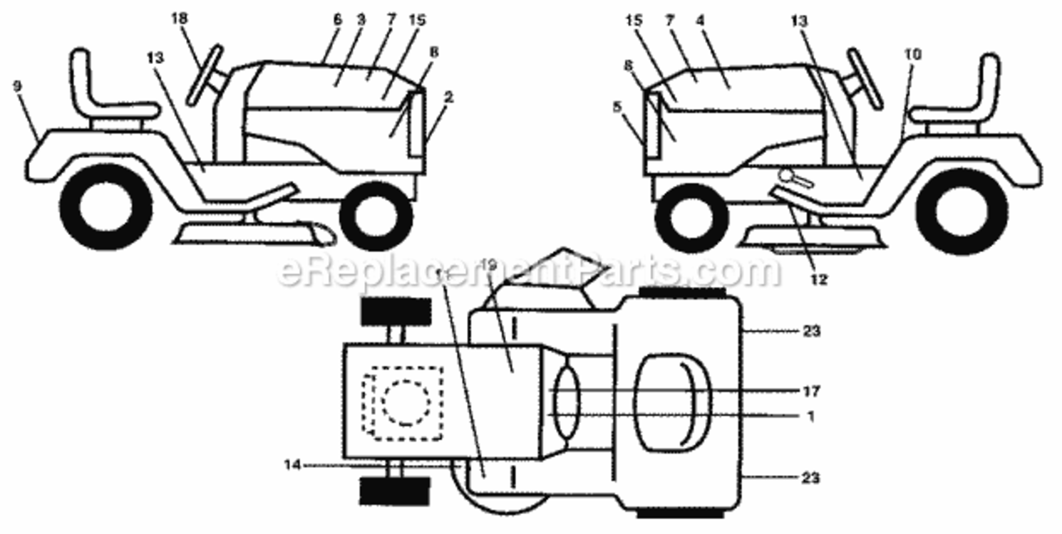 Page A Diagram and Parts List for  Craftsman Lawn Tractor