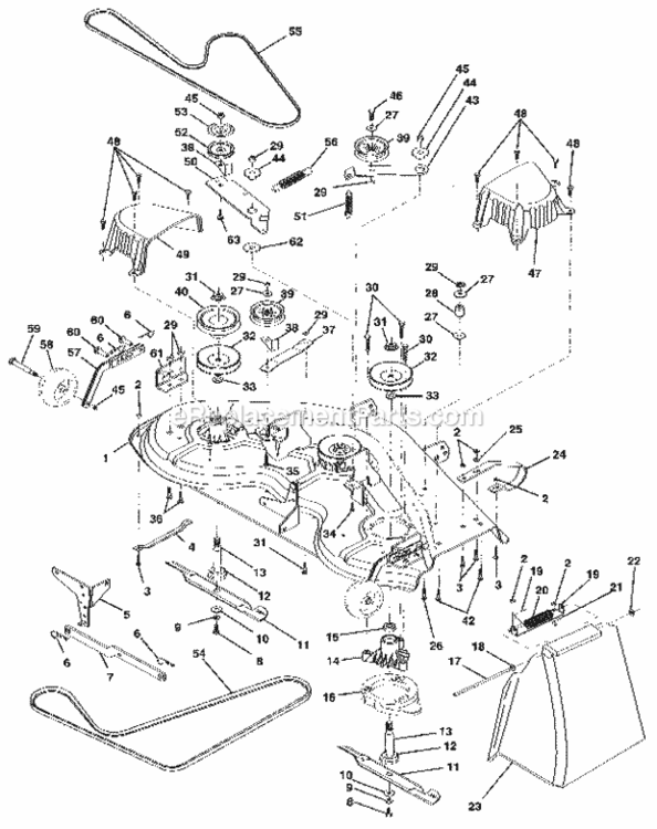 Page J Diagram and Parts List for  Craftsman Lawn Tractor