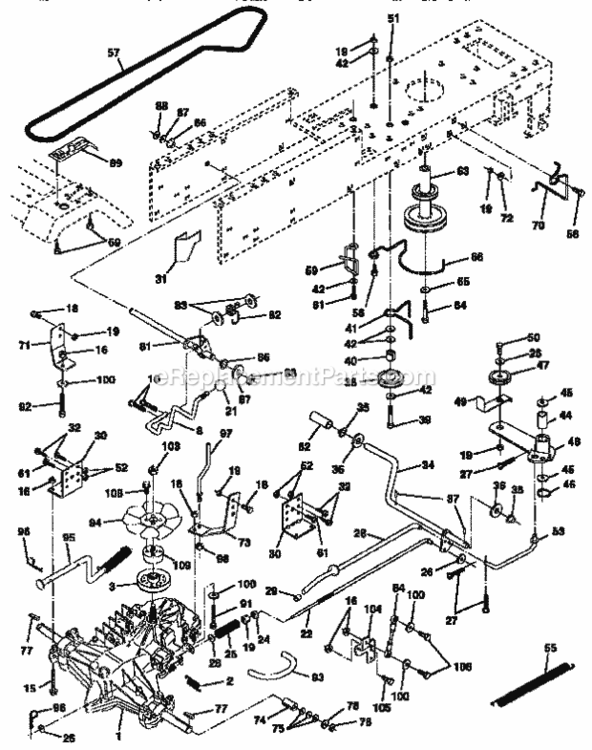 Page C Diagram and Parts List for  Craftsman Lawn Tractor