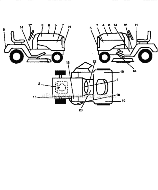 Page F Diagram and Parts List for  Craftsman Lawn Tractor