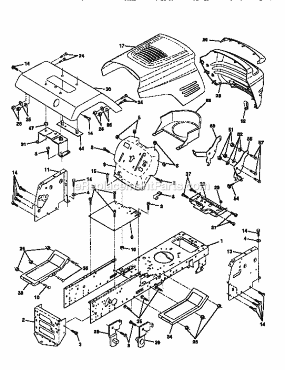 Page B Diagram and Parts List for  Craftsman Lawn Tractor