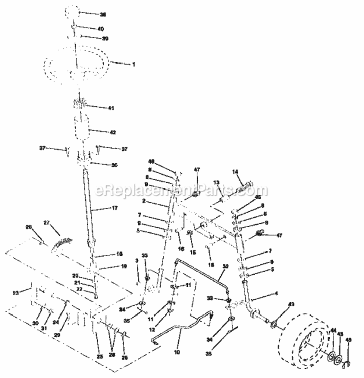 Page D Diagram and Parts List for  Craftsman Lawn Tractor