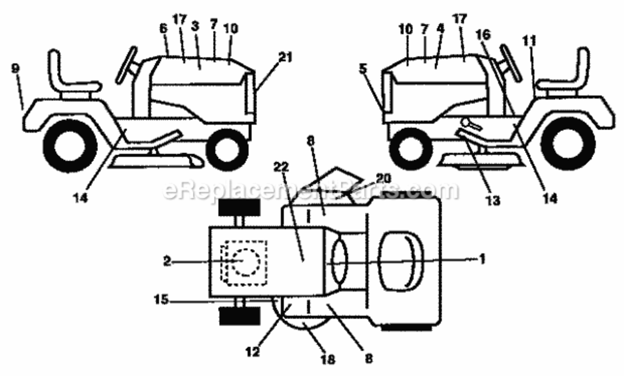 Page F Diagram and Parts List for  Craftsman Lawn Tractor