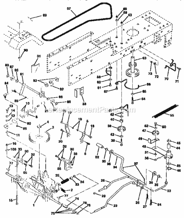 Page C Diagram and Parts List for  Craftsman Lawn Tractor
