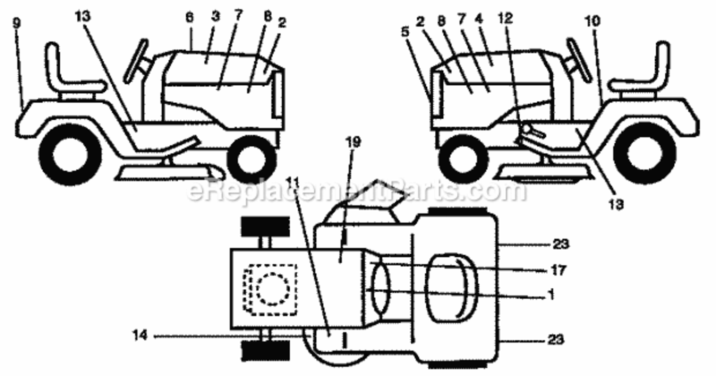 Page A Diagram and Parts List for  Craftsman Lawn Tractor