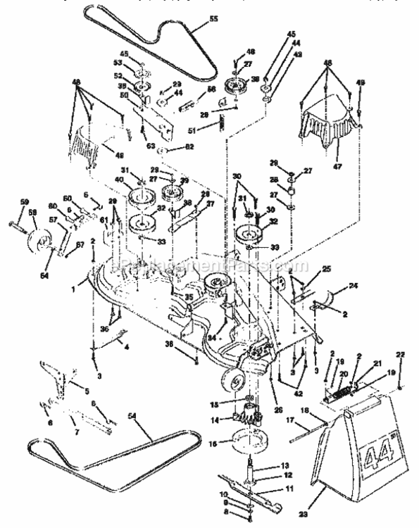 Page J Diagram and Parts List for  Craftsman Lawn Tractor