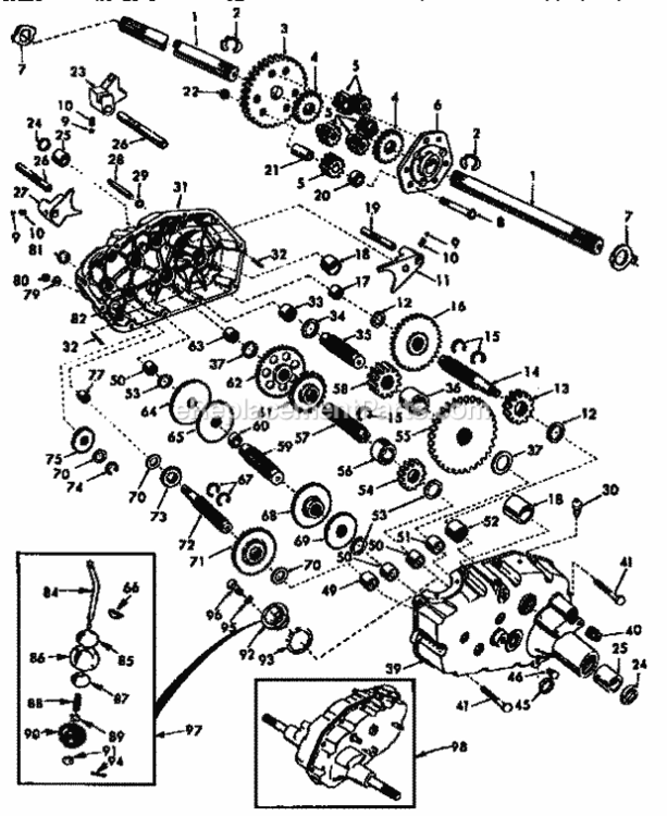 Page K Diagram and Parts List for  Craftsman Lawn Tractor