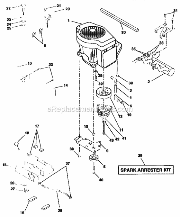 Page G Diagram and Parts List for  Craftsman Lawn Tractor