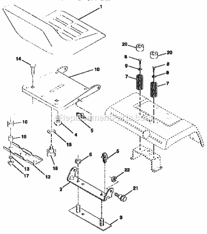 Page H Diagram and Parts List for  Craftsman Lawn Tractor