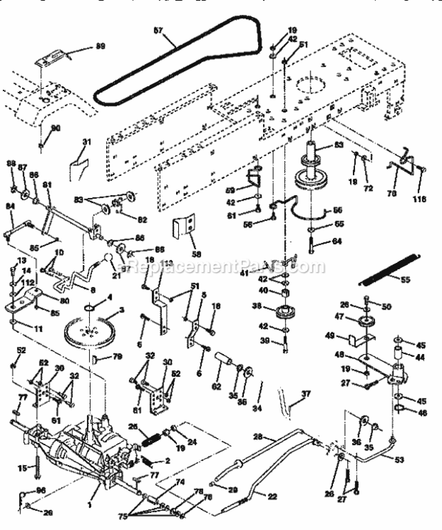 Page C Diagram and Parts List for  Craftsman Lawn Tractor