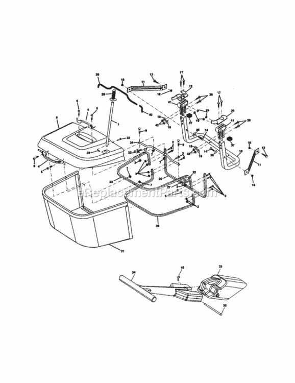 Page K Diagram and Parts List for  Craftsman Lawn Tractor