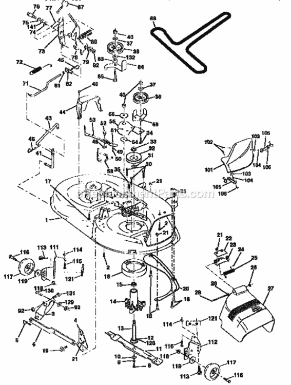 Page J Diagram and Parts List for  Craftsman Lawn Tractor