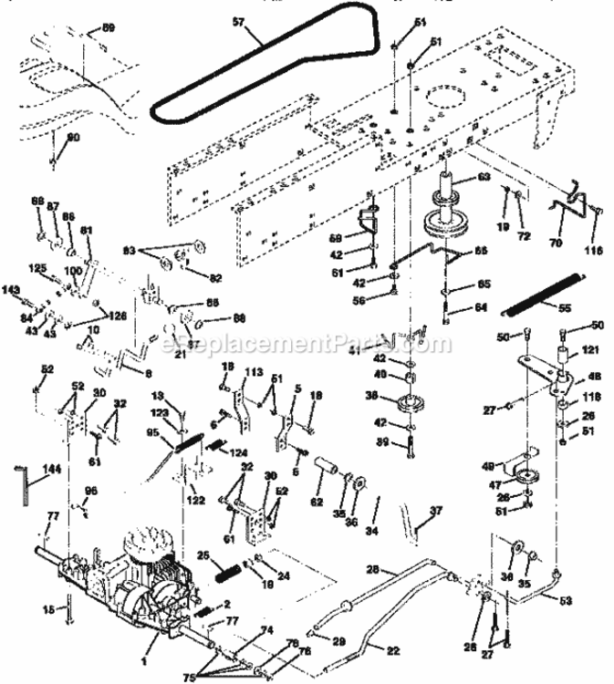 Page C Diagram and Parts List for  Craftsman Lawn Tractor