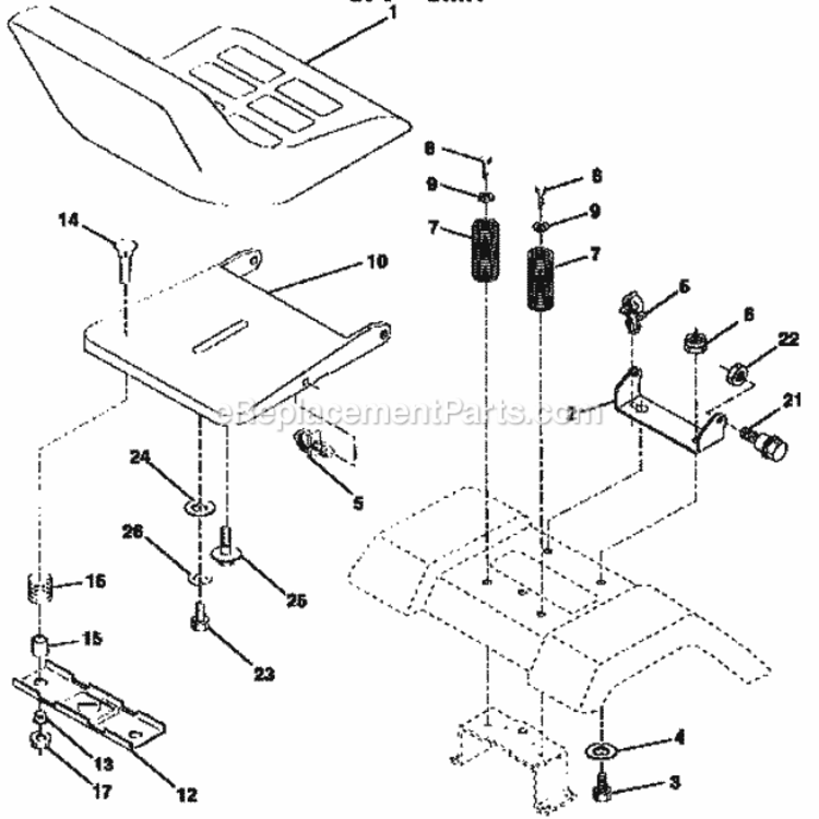 Page E Diagram and Parts List for  Craftsman Lawn Tractor