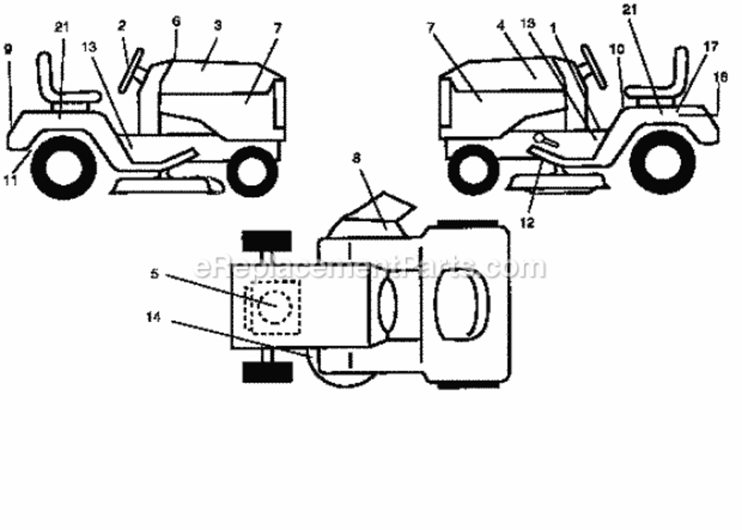 Page F Diagram and Parts List for  Craftsman Lawn Tractor