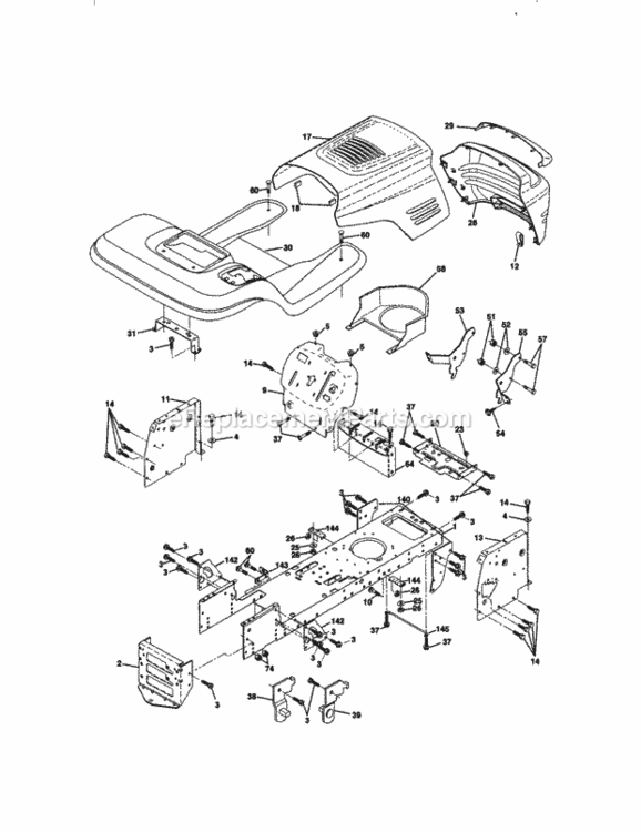 Page B Diagram and Parts List for  Craftsman Lawn Tractor