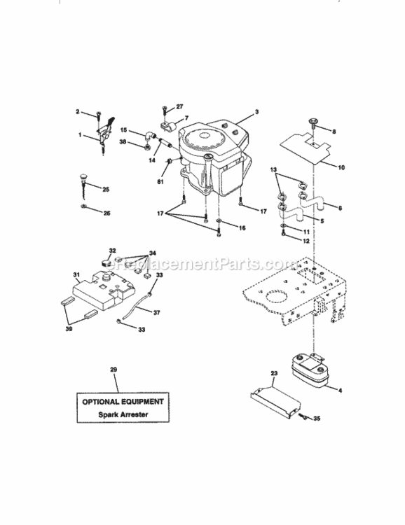 Page E Diagram and Parts List for  Craftsman Lawn Tractor