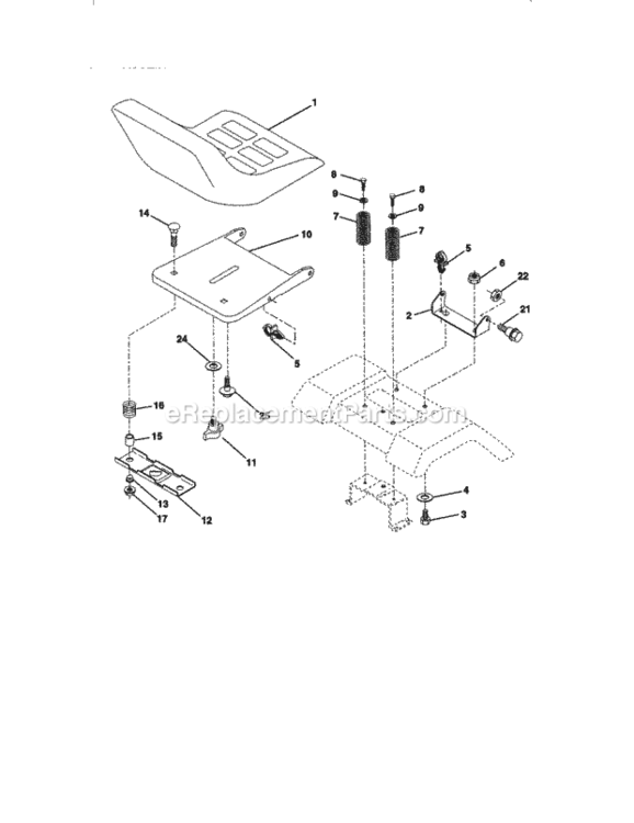 Page F Diagram and Parts List for  Craftsman Lawn Tractor