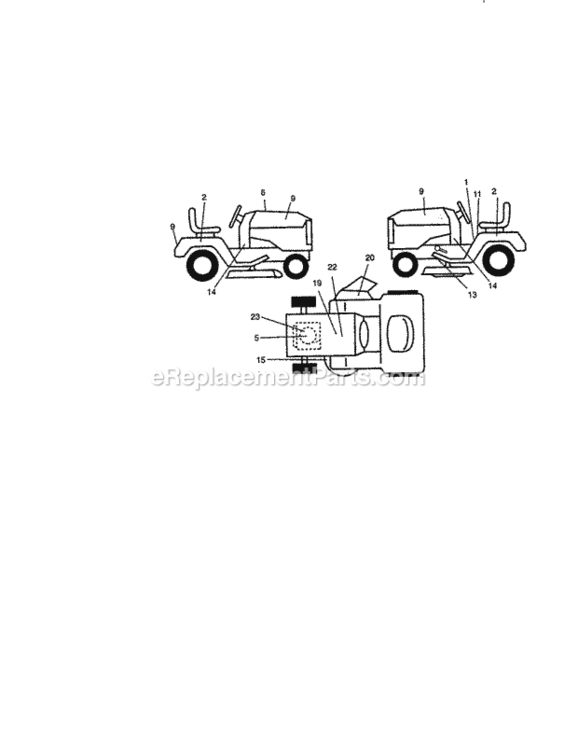 Page H Diagram and Parts List for  Craftsman Lawn Tractor