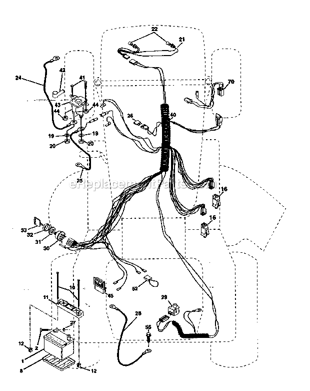 Electrical Diagram and Parts List for  Craftsman Lawn Tractor