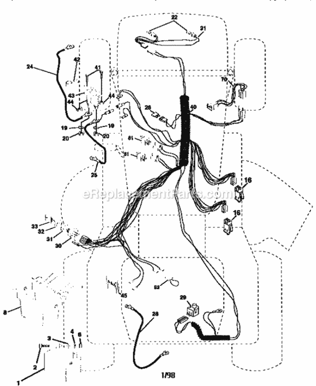 Page A Diagram and Parts List for  Craftsman Lawn Tractor