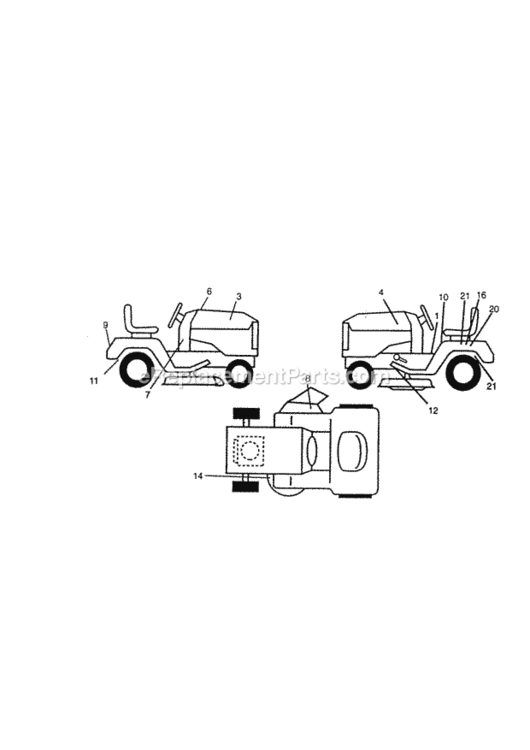 Page G Diagram and Parts List for  Craftsman Lawn Tractor