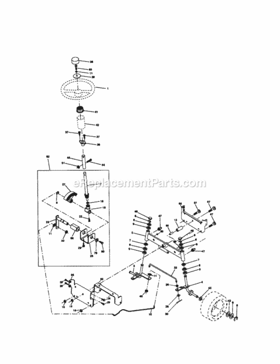 Page D Diagram and Parts List for  Craftsman Lawn Tractor