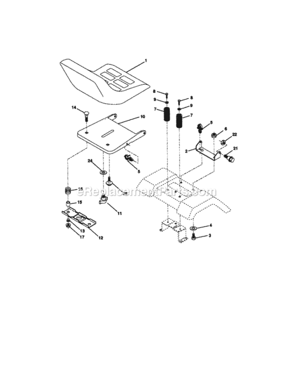 Page F Diagram and Parts List for  Craftsman Lawn Tractor
