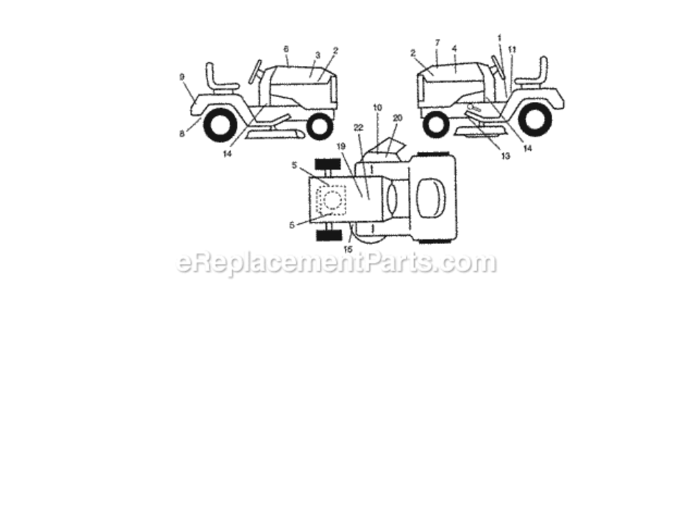 Page K Diagram and Parts List for  Craftsman Lawn Tractor