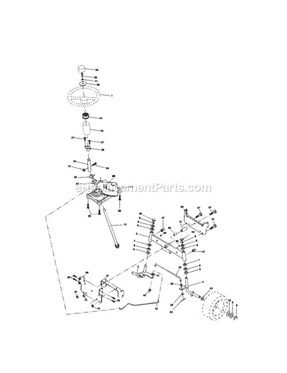 Page D Diagram and Parts List for  Craftsman Lawn Tractor