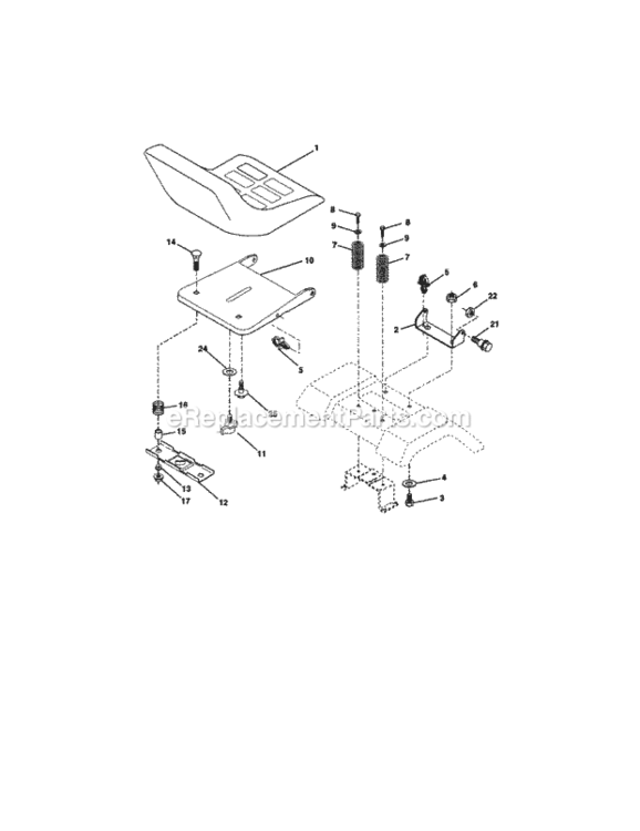 Page F Diagram and Parts List for  Craftsman Lawn Tractor