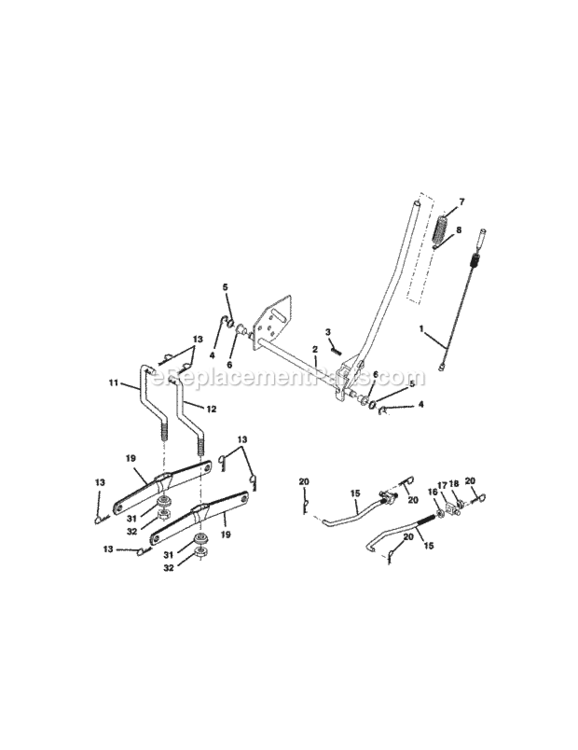 Page G Diagram and Parts List for  Craftsman Lawn Tractor