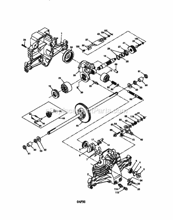 Page K Diagram and Parts List for  Craftsman Lawn Tractor