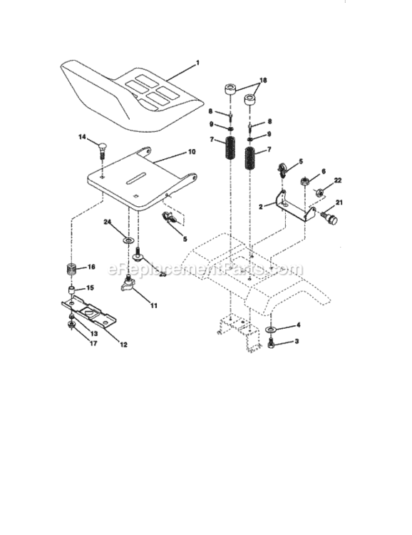 Page F Diagram and Parts List for  Craftsman Lawn Tractor