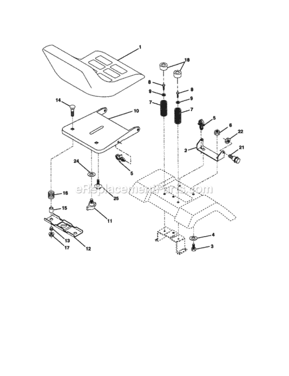 Page F Diagram and Parts List for  Craftsman Lawn Tractor