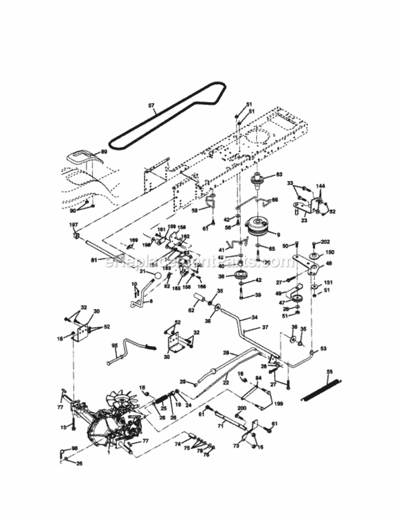 Page C Diagram and Parts List for  Craftsman Lawn Tractor
