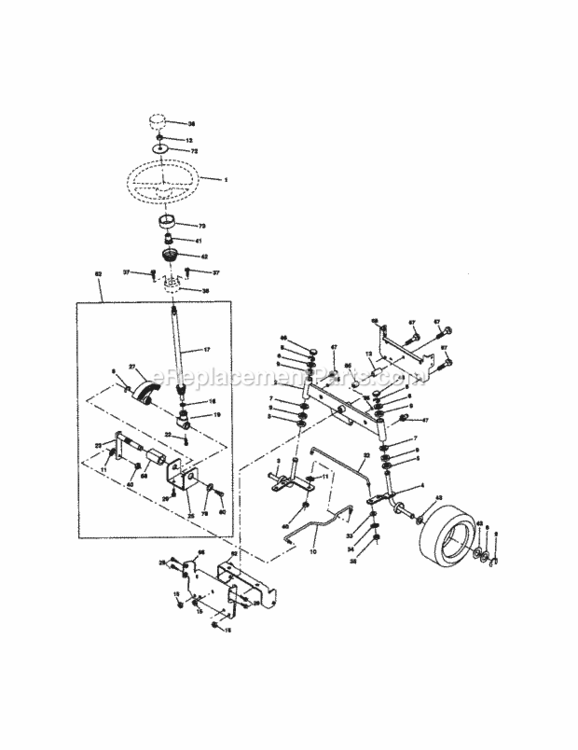 Page D Diagram and Parts List for  Craftsman Lawn Tractor