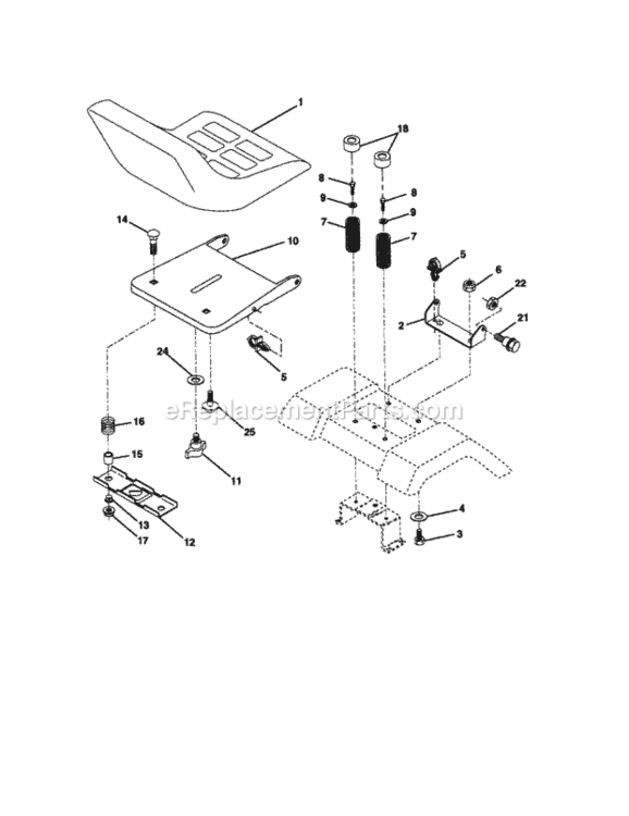 Page F Diagram and Parts List for  Craftsman Lawn Tractor