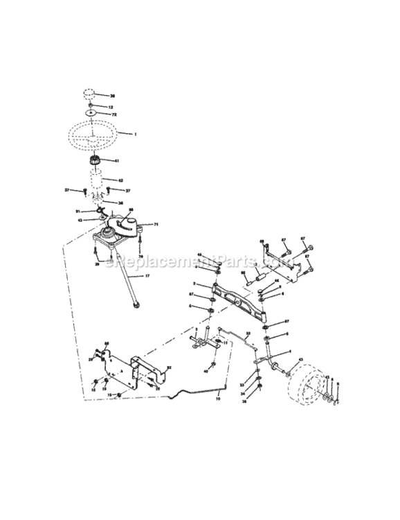 Page D Diagram and Parts List for  Craftsman Lawn Tractor
