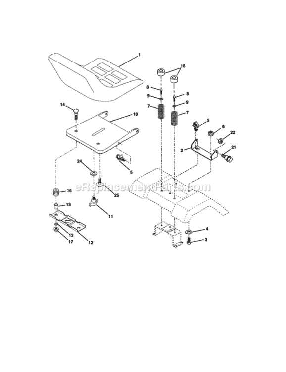 Page F Diagram and Parts List for  Craftsman Lawn Tractor