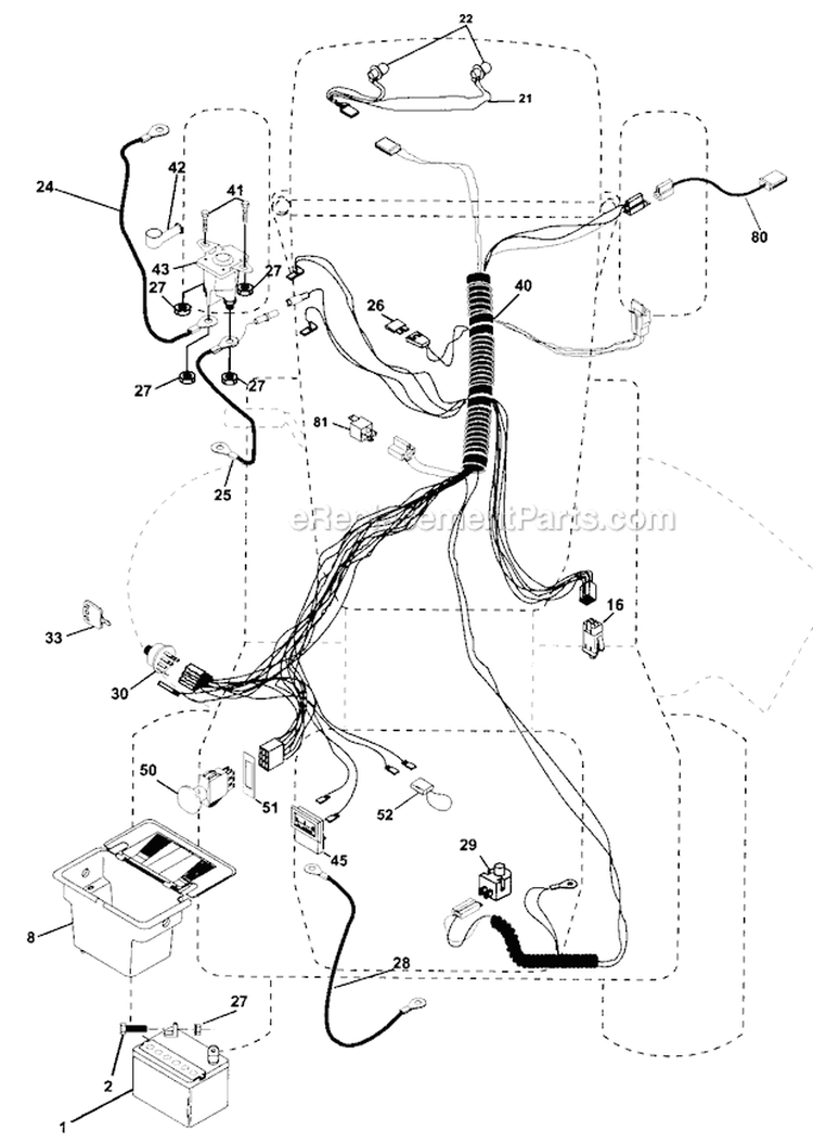Electrical Diagram and Parts List for  Craftsman Lawn Tractor