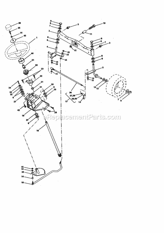 Page D Diagram and Parts List for  Craftsman Lawn Tractor