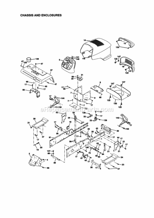 Page B Diagram and Parts List for  Craftsman Lawn Tractor