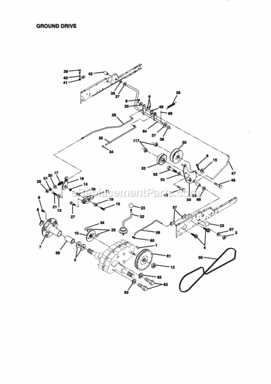 Page C Diagram and Parts List for  Craftsman Lawn Tractor