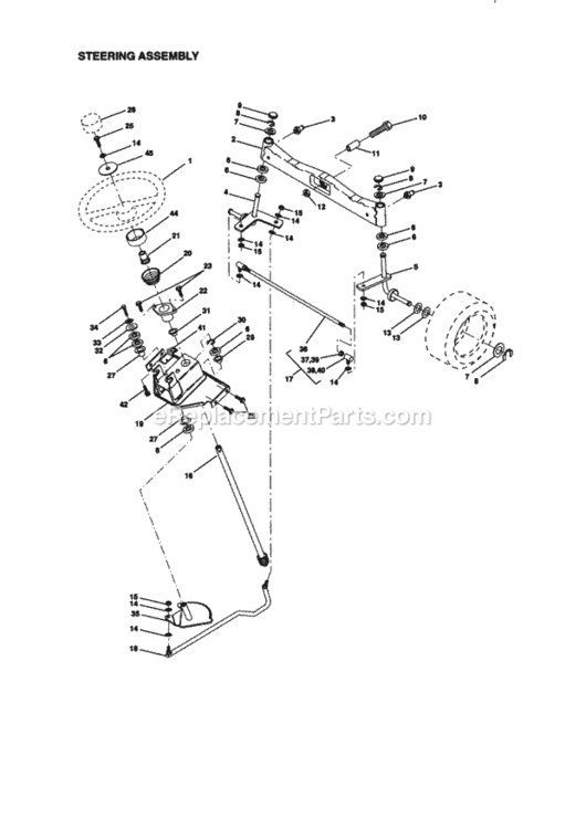 Page D Diagram and Parts List for  Craftsman Lawn Tractor